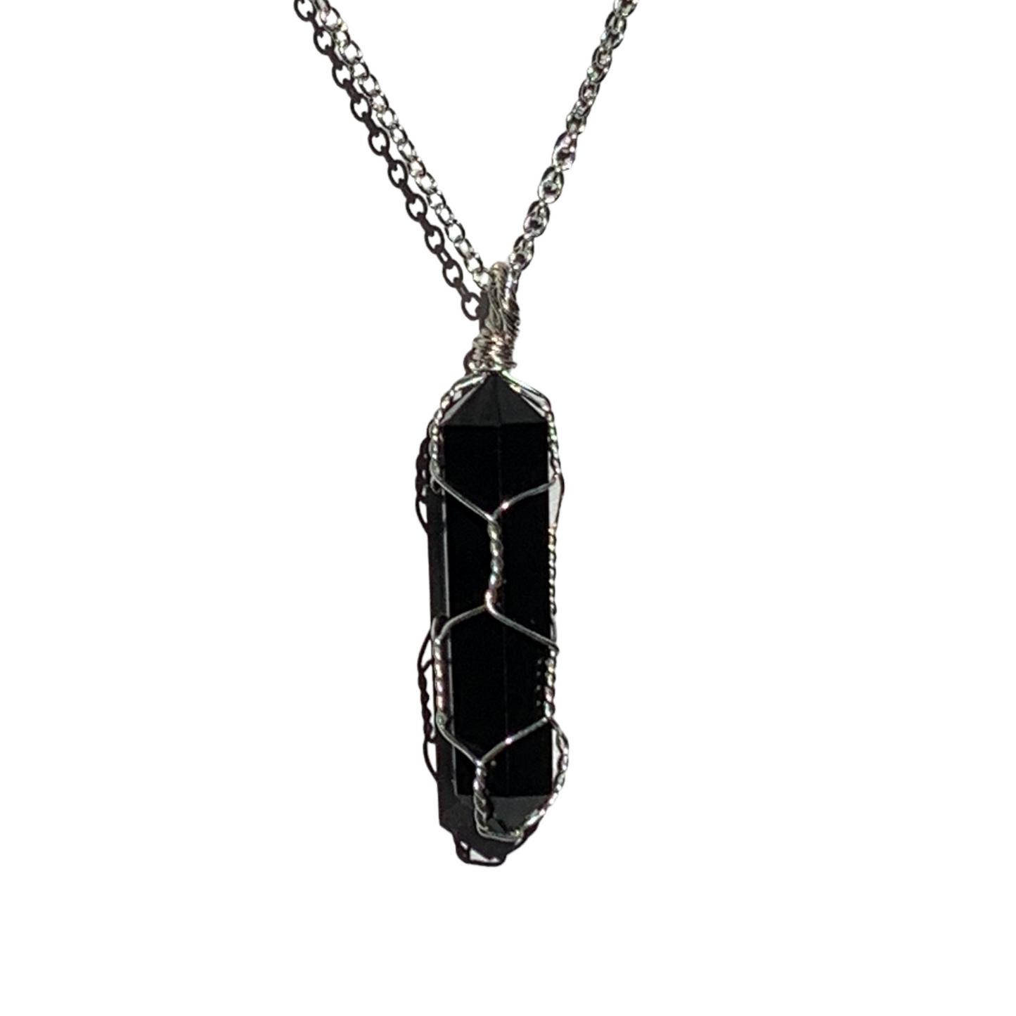 Sterling Silver | 14KT Gold Filled Caged Onyx Crystal Pendant