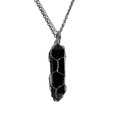 Sterling Silver | 14KT Gold Filled Caged Onyx Crystal Pendant