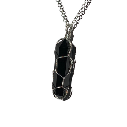 Sterling Silver | 14KT Gold Filled Caged Onyx Crystal Pendant