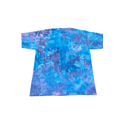 Youth Large Blue and Purple Scrunch Ice Dye Tie Dye