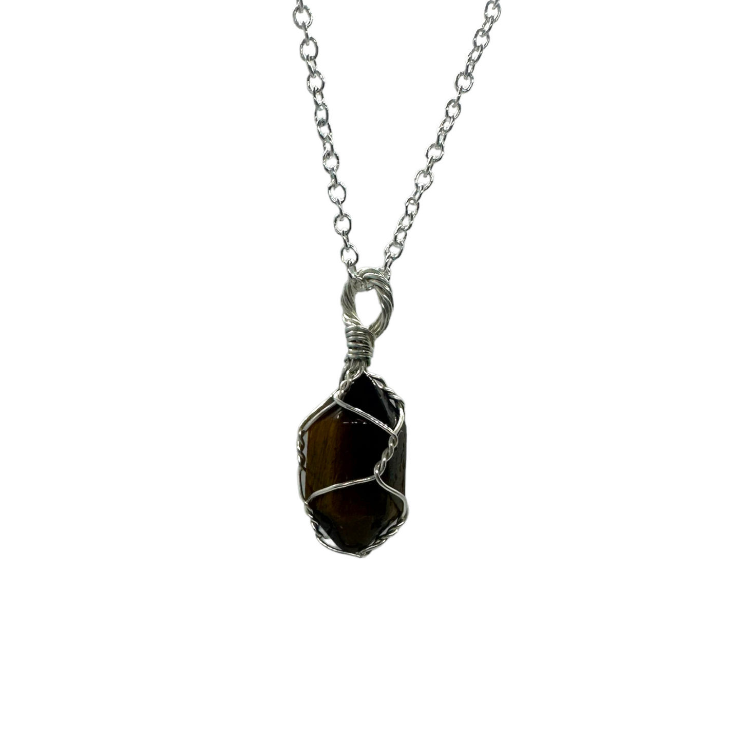 Sterling Silver | 14KT Gold Filled Mini Cage Tiger's Eye Pendant