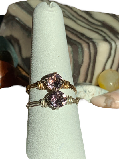 Sterling Silver | 14KT Gold Filled Light Amethyst Crystal Ring