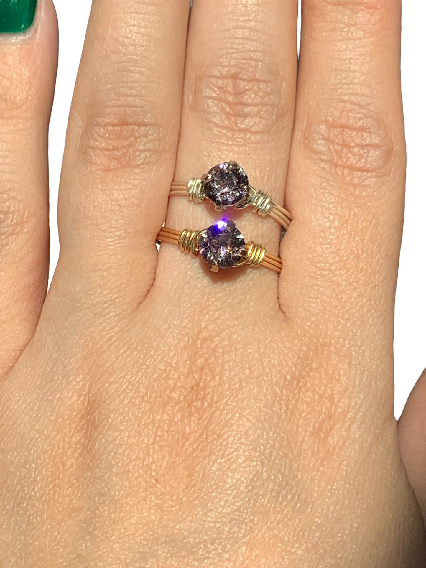 Sterling Silver | 14KT Gold Filled Light Amethyst Crystal Ring