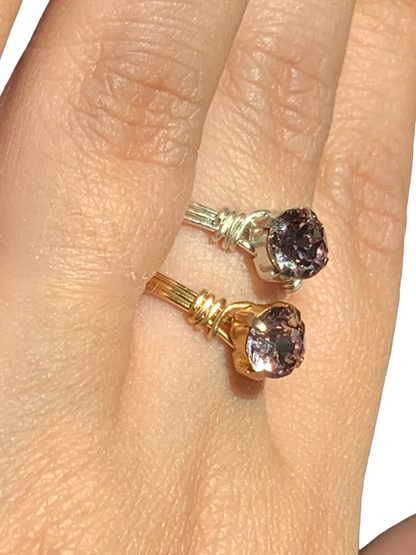 Sterling Silver | 14KT Gold Filled Light Amethyst Crystal Ring