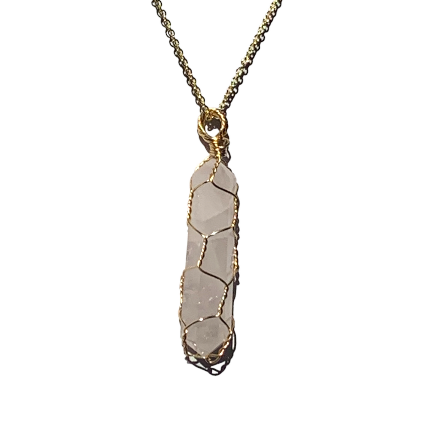 Sterling Silver | 14KT Gold Filled Rose Quartz Wire Cage Pendant