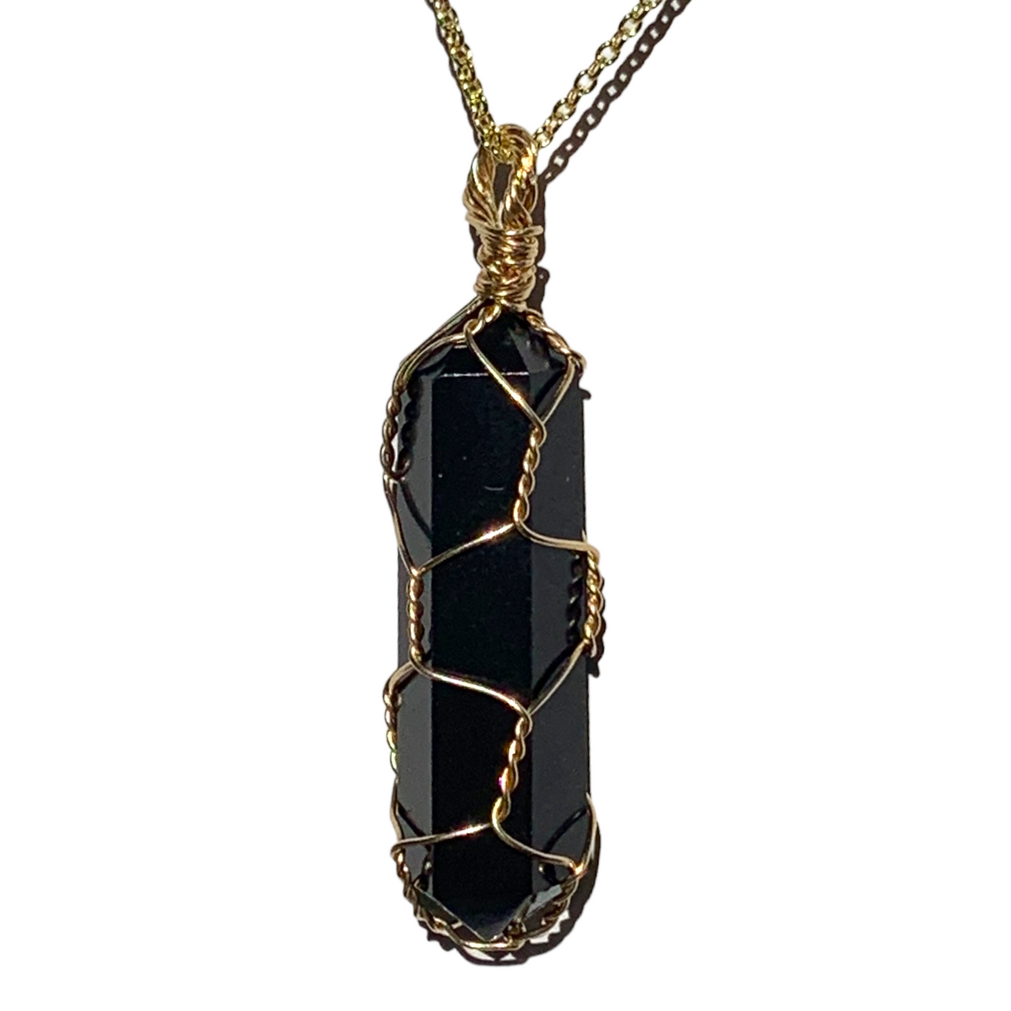 Sterling Silver | 14KT Gold Filled Caged Onyx Crystal Pendant