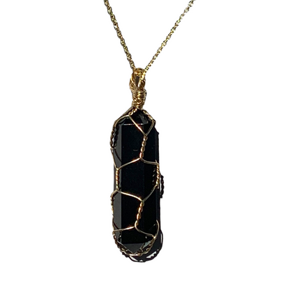 Sterling Silver | 14KT Gold Filled Caged Onyx Crystal Pendant