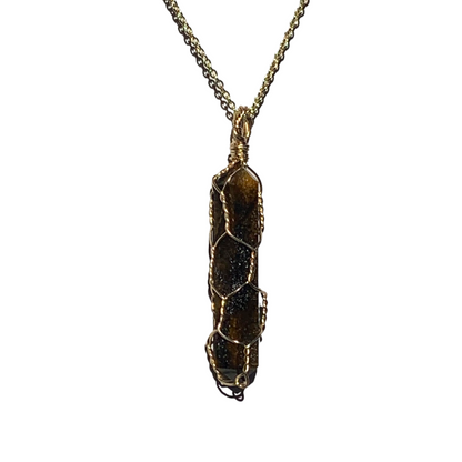 Sterling Silver | 14KT Gold Filled Caged Tiger's Eye Pendant