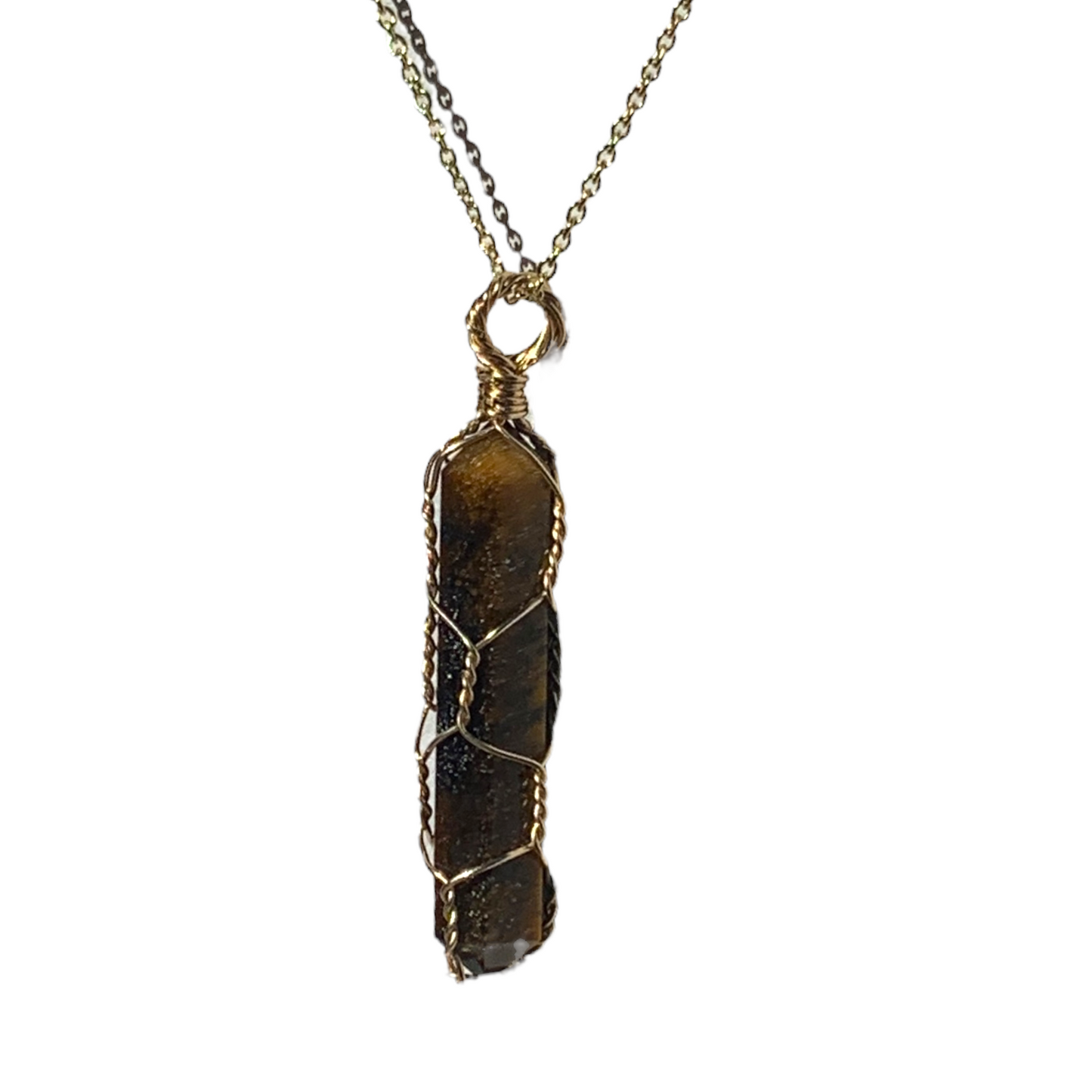 Sterling Silver | 14KT Gold Filled Caged Tiger's Eye Pendant