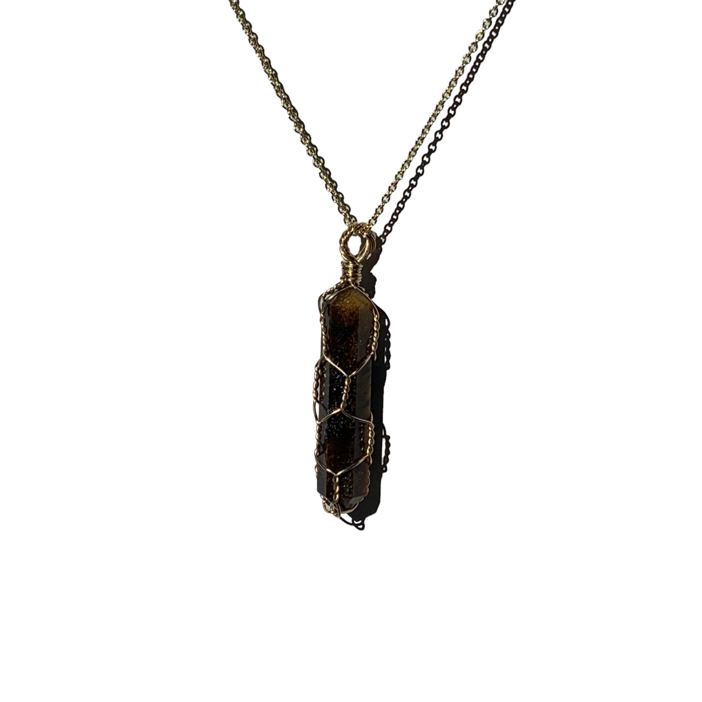 Sterling Silver | 14KT Gold Filled Caged Tiger's Eye Pendant