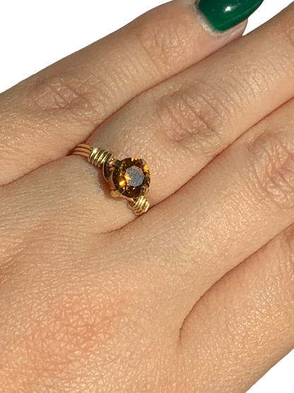 Sterling Silver | 14KT Gold Filled Topaz Crystal Ring