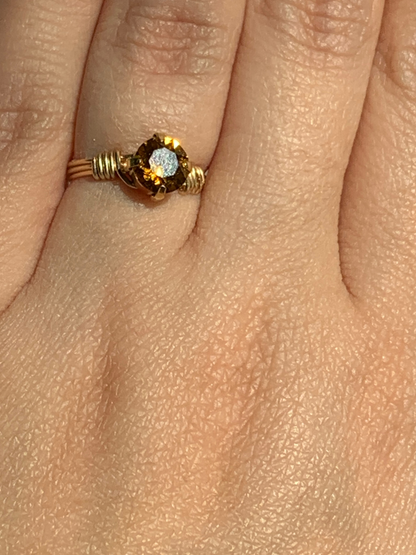 Sterling Silver | 14KT Gold Filled Topaz Crystal Ring