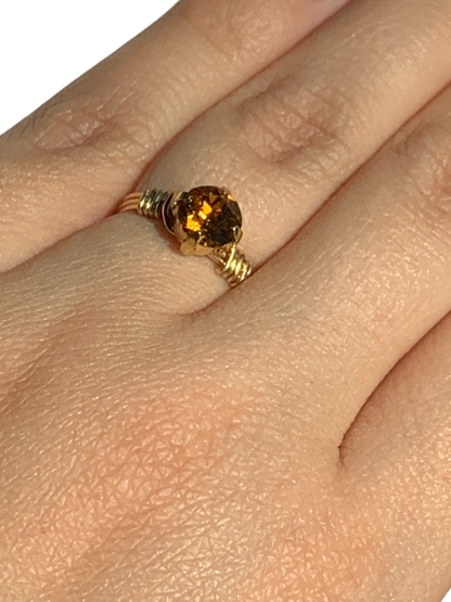 Sterling Silver | 14KT Gold Filled Topaz Crystal Ring