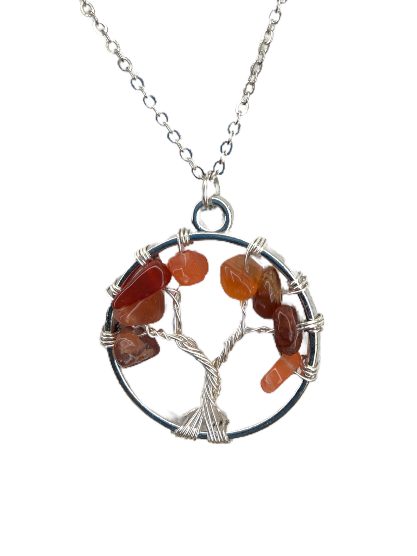 Sterling Silver|14kt Gold Filled Wire Wrapped Crystal Tree of Life and Balance Pendant