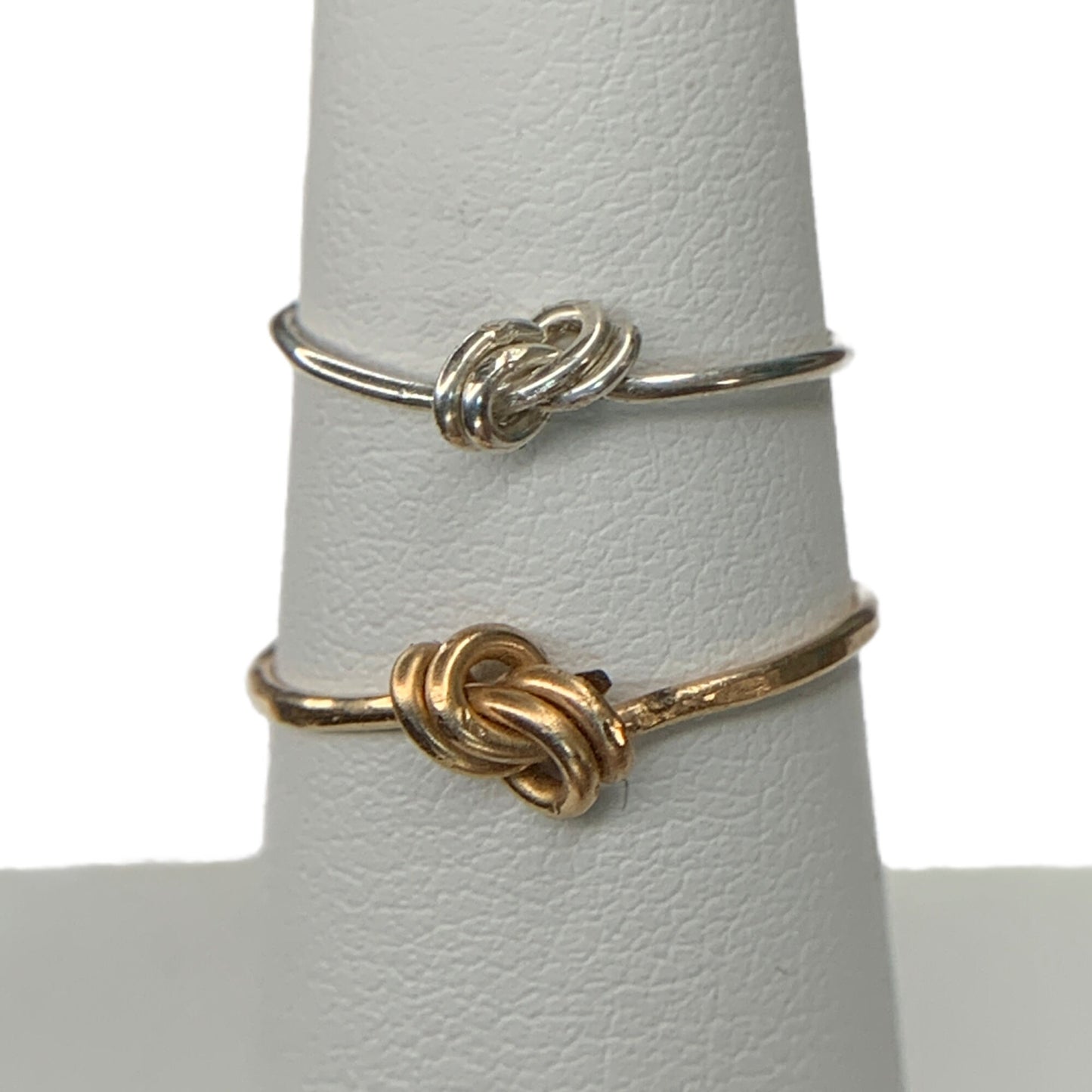 Sterling Silver | 14KT Rolled Rose Gold | 14KT Rolled Gold Forget Me Knot Wire Ring