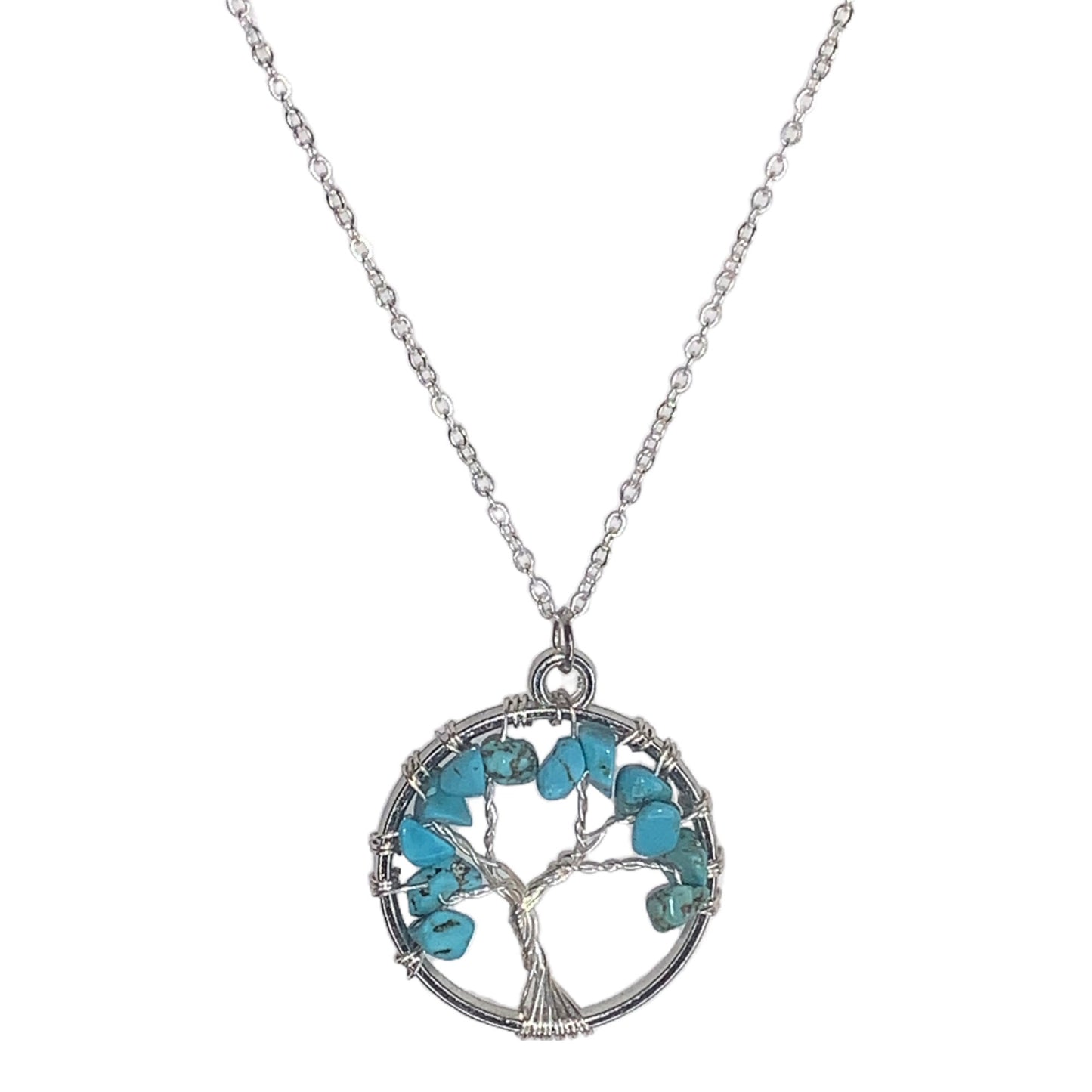 Sterling Silver Crystal Tree of Life and Balance Pendant