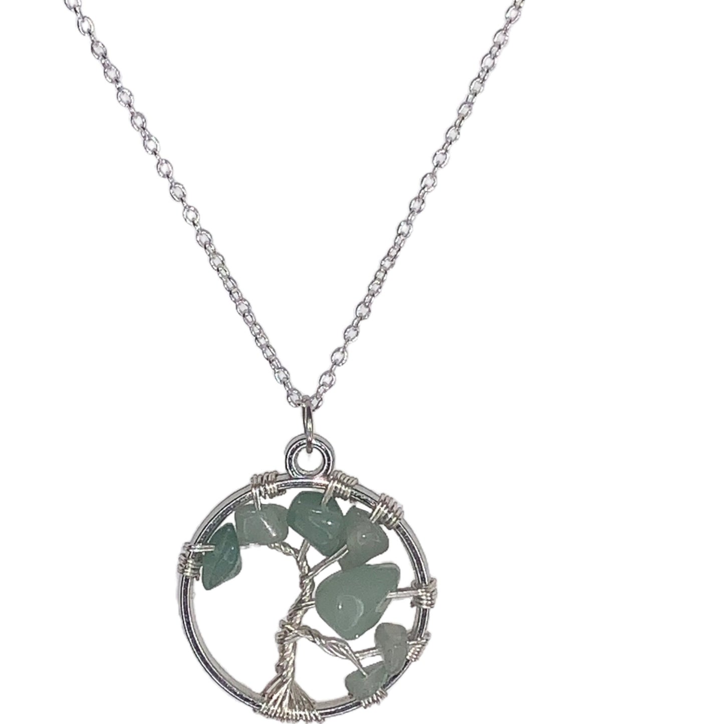 Sterling Silver Crystal Tree of Life and Balance Pendant