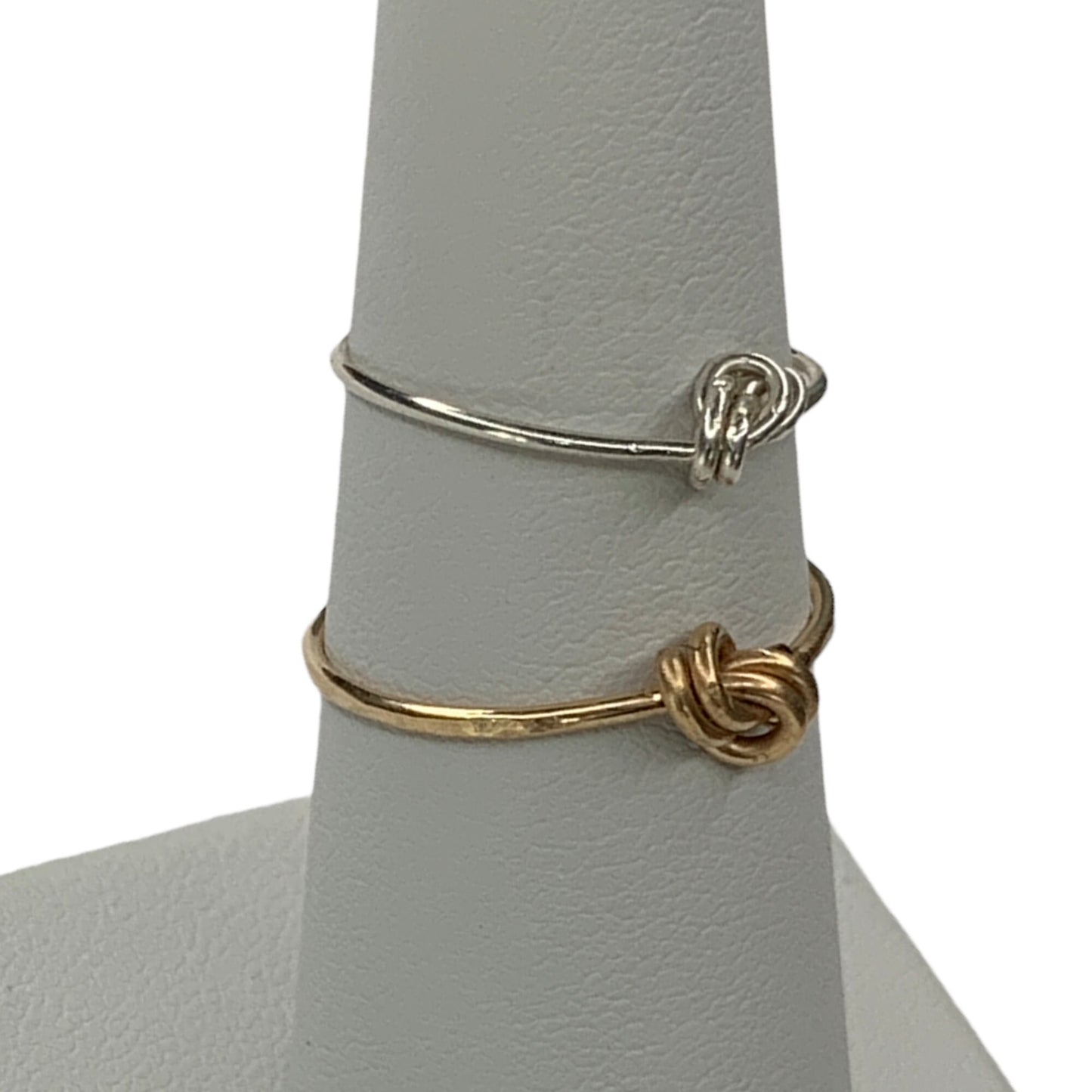 Sterling Silver | 14KT Rolled Rose Gold | 14KT Rolled Gold Forget Me Knot Wire Ring