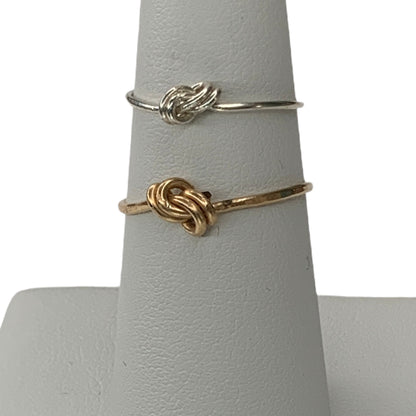 Sterling Silver | 14KT Rolled Rose Gold | 14KT Rolled Gold Forget Me Knot Wire Ring