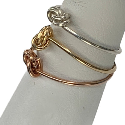 Sterling Silver | 14KT Gold Filled | 14KT Rose Gold Filled Knuckle Midi Knot Ring